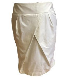 Women Size 16 NewPort News White Front Pleated Pencil Skirt NWT